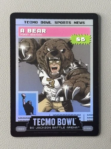 🔥2026 Bo Jackson Battle Arena Tecmo Bowl A Bear B. Herbert News SSP Steel 🔥