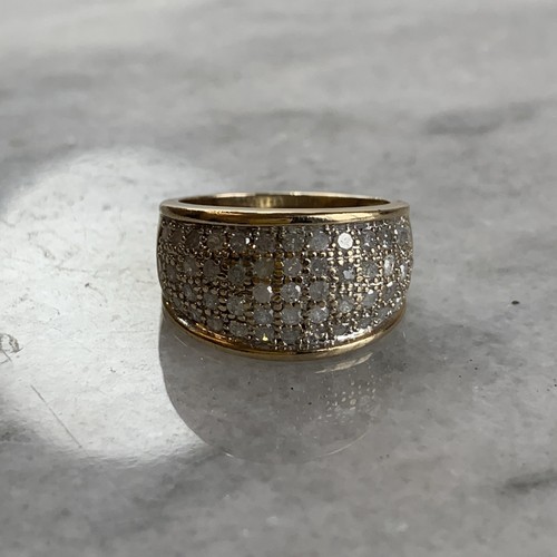 Diamant 1 kt Iced Bandring 9 kt 375 Gelbgold - Größe K 1/2 - Bild 6 von 10