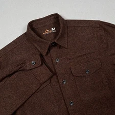 Ridgecut Toughwear Moleskin Work Shirt Mens M Long Sleeve Brown Cotton