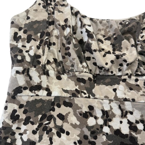 Y2k babydoll top Sz M Square Neck Milkmaid Tan Brown Camo Soft And Stretchy - Bild 6 von 12
