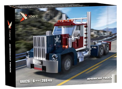 American Semi Truck Toy Building Block Set, 2.6 x 8.2 x 2.7 Inches, 269 PCS