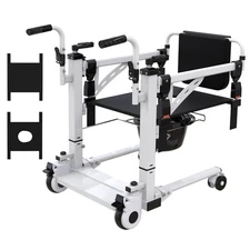 Portable Patient Lift Transfer Chair w/ 180° Split Seat&Potty Lifts for Home Use