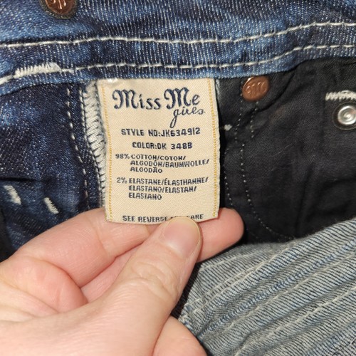 Miss Me Girls Denim Jean Skirt Size 10 Cross Bling Rhinestone Studded JK634912 - Picture 5 of 8