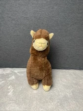NANCO Brown Llama Plush Alpaca Glitter Eyes Stuffed Animal Toy Pet Lovey 13"
