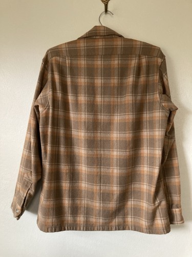 Vintage Pendleton Plaid loop collar Flannel Shirt Men’s Size M USA Made - Picture 10 of 11