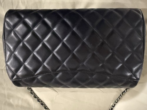 CHANEL Classic Single Flap Navy  Quilted Lambskin  With Silver Hardware - Picture 11 of 11