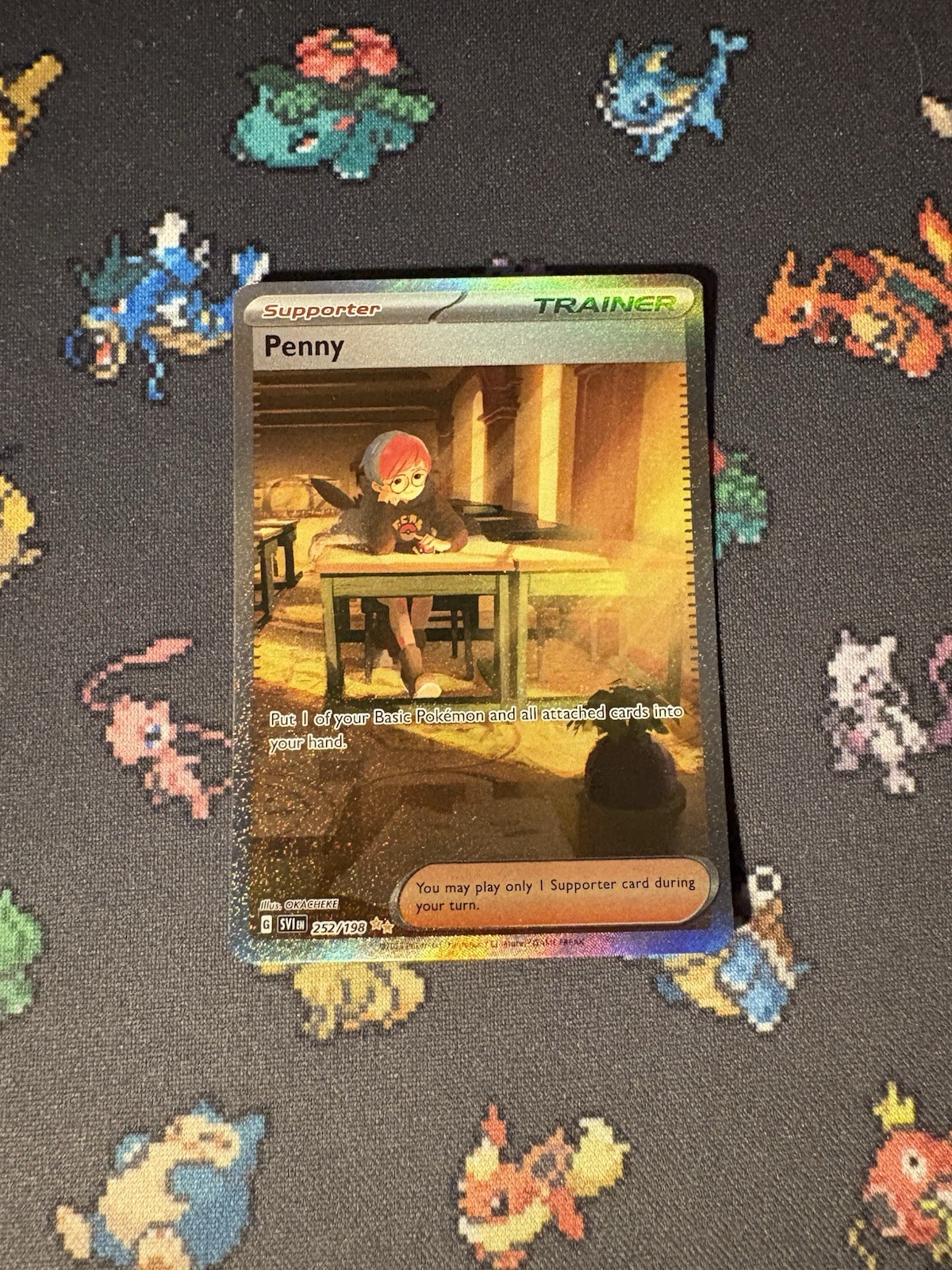 Pokémon Cards Penny 252/198 Illustration Rare Scarlet & Violet Base - (NM)