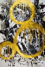 GOLDEN IDEAS Acrylic painting on canvas unframed 24.8W x 36H inches. 