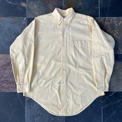 Vintage Brooks Brothers Makers USA 16,5-3 Oxford OCBD gelb Button Down Hemd
