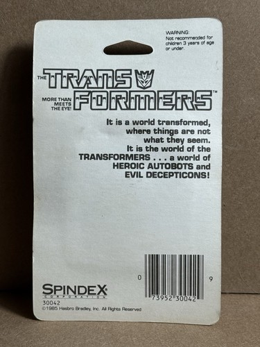 AUTOBOT PROWL Character Eraser Transformers 1985 Vintage Hasbro New In Package - Picture 2 of 2