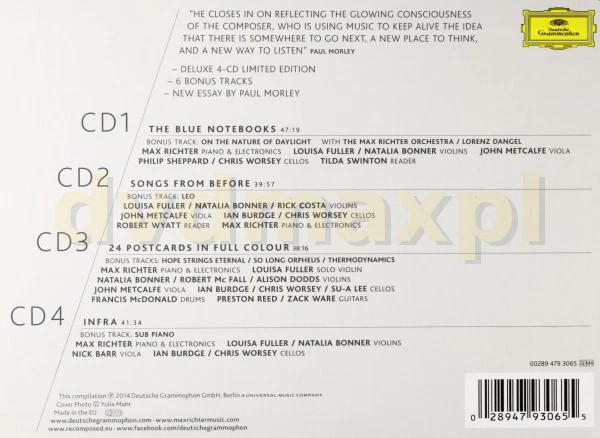 Max Richter - Retrospective (4xCD, Album, Comp, Dlx, Ltd) (Near Mint (NM or M-)) - Bild 2 von 3