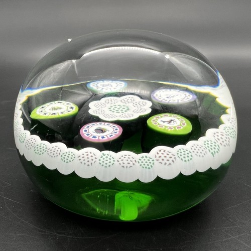 Perthshire Christmas Art Glass Paperweight With Color Picture Canes 1981 - Picture 9 of 14