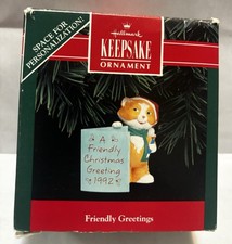 Hallmark Keepsake Ornament Friendly Greetings Dated 1992 Vintage Fast Shipping