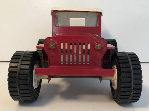 Tonka Jeep Dune Buggy Pressed Steel Car Red w/ White Canopy Top #49190 Metal Vtg - Picture 3 of 12