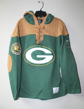 New NFL Green Bay Packers Lacer jersey style mid weight cotton hoodie men's XL