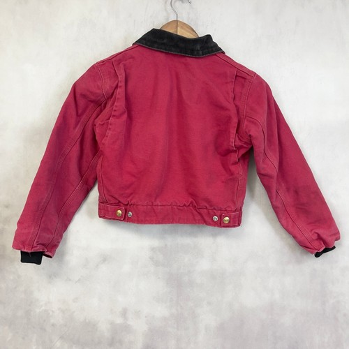 Carhartt Kids Jacket Red Duck Canvas Quilted Lined Workwear Size 4/5 Retro Chore - Picture 4 of 12