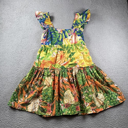 Farm Rio Dress Womens XS Caipirinha Mini Boho Floral Cotton Tiered Colorful NWOT