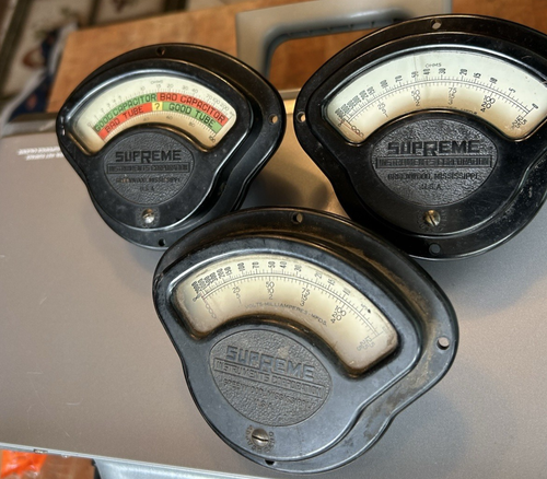 3 VINTAGE SUPREME OHMS METERS GREENWOOD MISSISSIPPI NEXT DAY SHIPPING