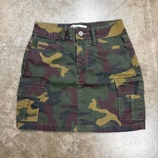 Kreamy Y2K Camo Cargo Mini Skirt Women Size S Green Camouflage Utility Skirt