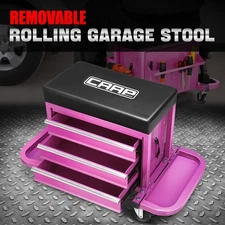 Mechanics Rolling Seat Creeper Garage Stool Shop Tool Box Chest Storage Purple