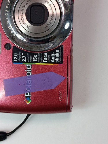 Polaroid 12 MP Digital Camera With 3x Optical Zoom Red i1237 - Good Cond. - Picture 2 of 21