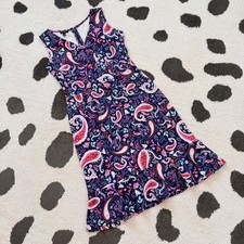NWT Talbots 90 Womens Size PP Petite Paisley Print Flounce Fit Flare Dress