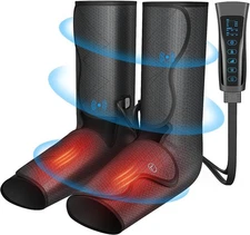 Air Compression Leg and Foot Massager with Heat for Circulation and Pain Relief