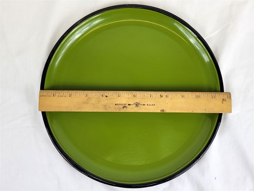 12 piatti vintage El Patio porcellana verde smaltata 11 3/4" ~ T501 - Foto 9 di 9