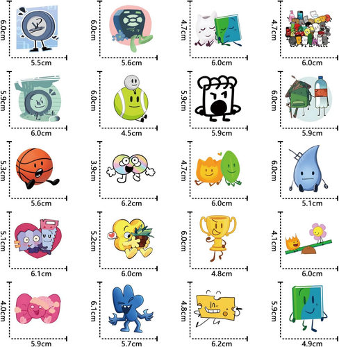 110 Piezas BFDI Lindas Batalla por Dream Island Pegatinas Vinilo Impermeable Calcomanías para Te - Imagen 3 de 12