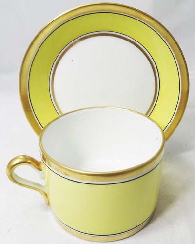 CONTESSA YELLOW Richard Ginori Tea Cup & Saucer Can Shape NEW NEVER USED Italy - Picture 4 of 7