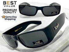 Men Classic Hardcore Biker Gangster Rapper LOCS SUNGLASSES Black Frame Dark Lens