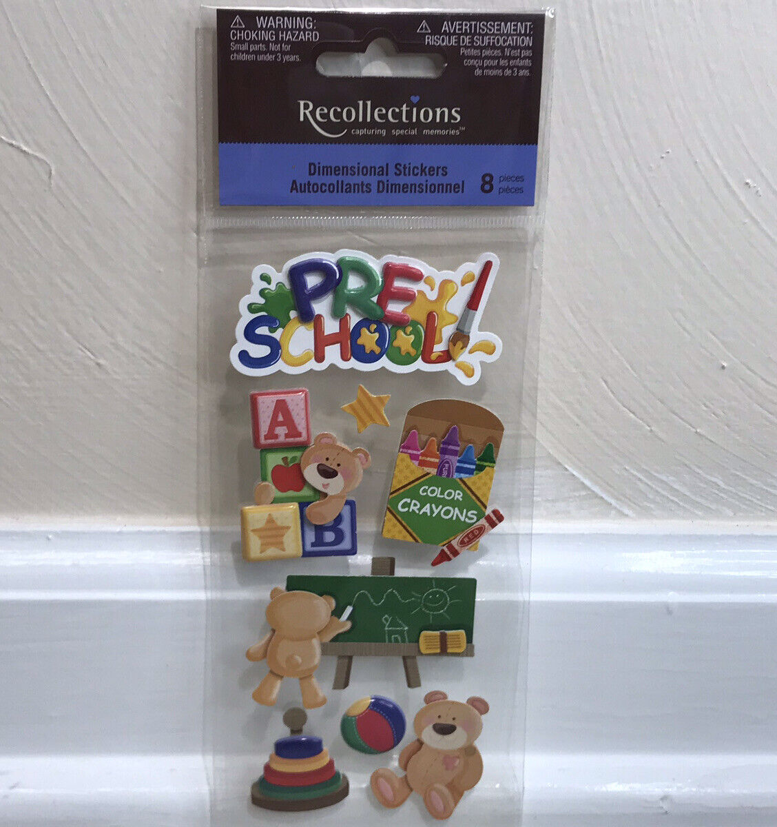 Recollections  PRE SCHOOL THEME  Dimensional Scrapbook Craft Sticker Pack