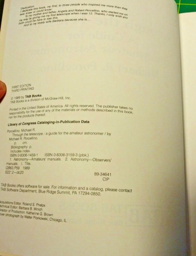 Through the Telescope A Guide for the Amateur Astonomer Porcellino 1989 TAB PB - Foto 6 di 7