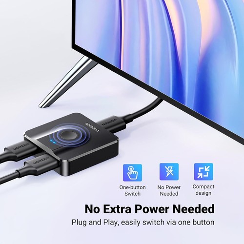 UGREEN HDMI Switch 2 in 1 Out 4K 60Hz Splitter, Bi-Directional HDMI Switcher 2 I - Picture 6 of 10