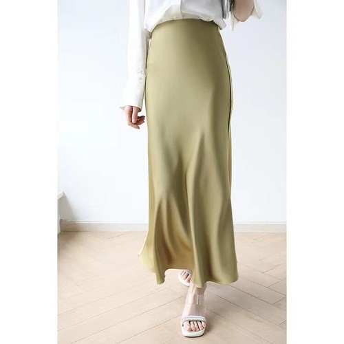 French Style Womens Fishtail Skirt Dress Long Satin Summer Designer Party A Line - Bild 13 von 39