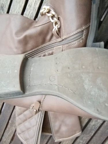 Juliet schicke gesteppte Kunstleder Stiefel Stiefeletten braun 40 Kettchen 6,5 - Bild 5 von 5