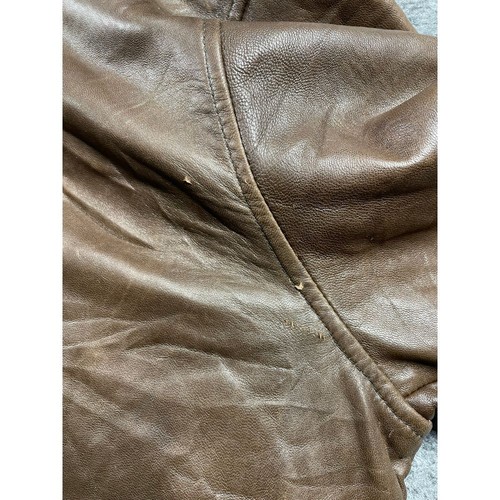 Chaps Men's Brown Jacket Leather Full Sleeve & Zipper Collared Size XL - Picture 11 of 21