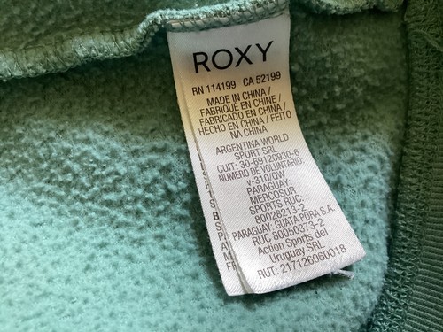 Roxy women's green blue fair isle size large pullover hoodie flawed - Picture 17 of 23