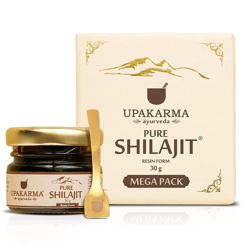 UPAKARMA Ayurveda Pure and Natural Shilajit/Shilajeet Resin Mega Pack 30g Pack 1 - Picture 1 of 6