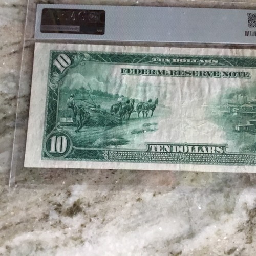 1914 federal reserve note $10 Boston district, PMG 30 - Picture 6 of 7