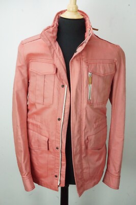 Hugo Boss Selection Larov Luxury Cotton Pink Salmon Hidden Hood Jacket Sz 40R