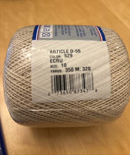 J.& P. Coats Old Fashioned Cotton Thread NEW 350 Yards Size 10 Ecru - Picture 3 of 3