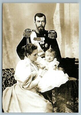 Emperor Nicholas II Empress and daughter Olga Russian Romanov Royalty Postcard Emperor Nicholas II Empress and daughter Olga Russian Romanov Royalty Postcard