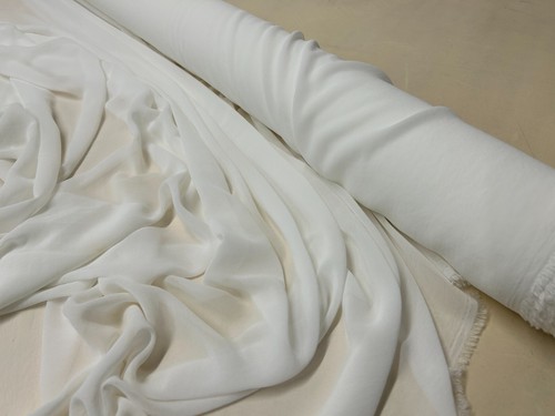 IVORY Chiffon material soft drape BRIDAL dress fabric 150CM WIDE - Picture 3 of 4