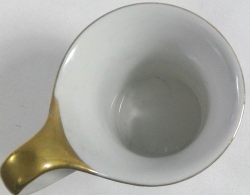 white ceramic mug grecian images transfers gold trim turkish coffee tea cup 6083 - Picture 7 of 10