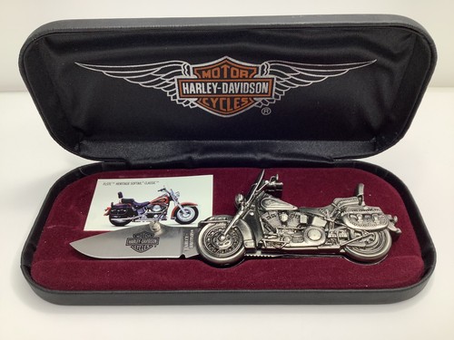 1998 Harley Davidson Heritage Softail Classic Pocket Knife HD10 Boxed 1:24 Scale - Picture 1 of 11