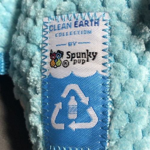 Spunky Pup Clean Earth Plush Dog Toy Hammerhead Shark 11" Squeaks, Floats New - Picture 7 of 8