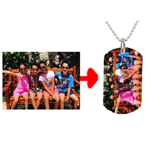 PERSONALISIERTE INDIVIDUELLE FOTO HUNDEMARKE FARBE SCHMUCK HALSKETTE ANHÄNGER KETTE GESCHENK - Bild 3 von 4