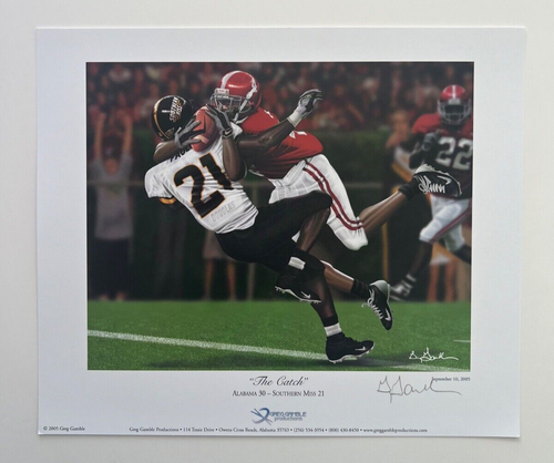 University of Alabama Crimson Tide Tyrone Prothro Open Edition Print The Catch - Picture 12 of 14