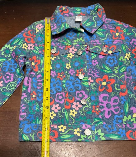Girls Levi's SAMPLE Jean Jacket size 5 flower multi color **READ** (lot b) levi - Picture 5 of 10